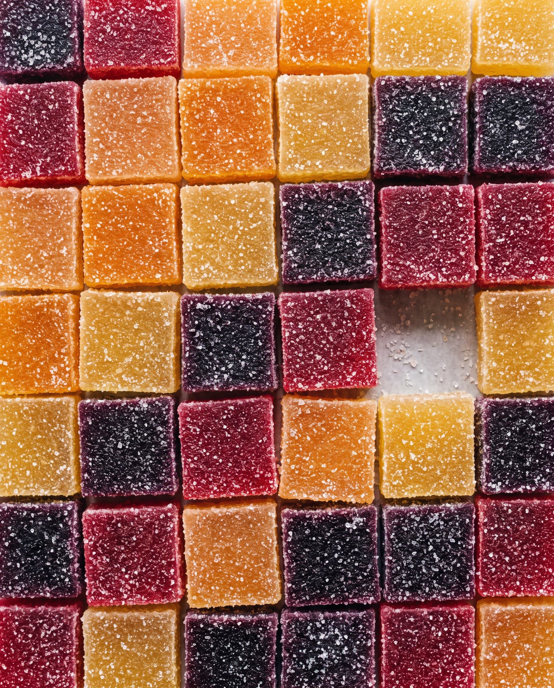 Damier de pâtes de fruits