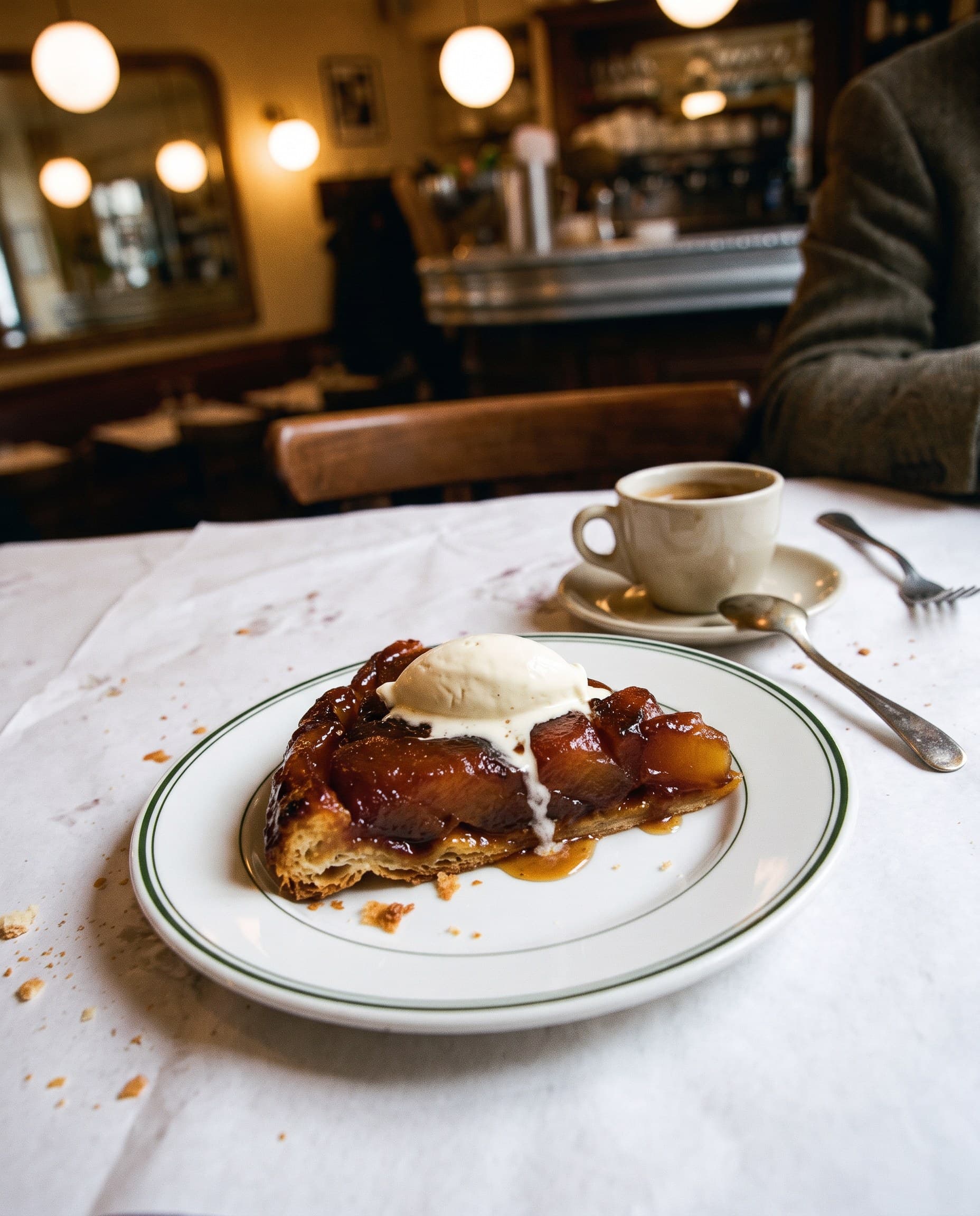Tarte tatin, crème fraîche