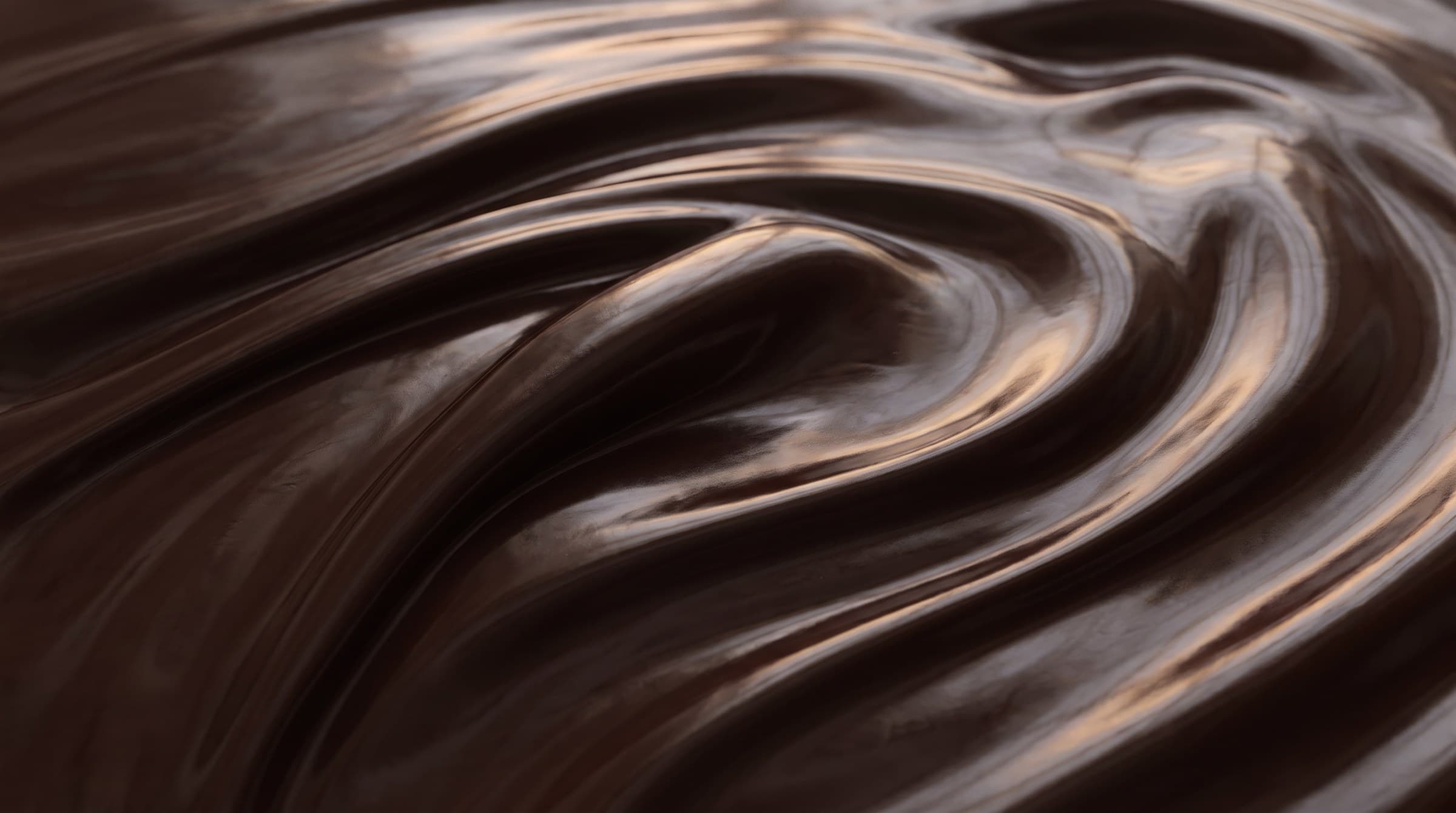 Chocolat fondu travaillé en volutes